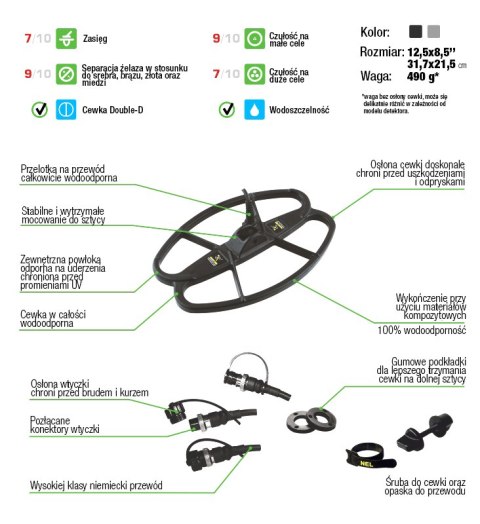 Sonda Cewka Nel Hunter 12,5" x 8,5" Fisher Teknetics