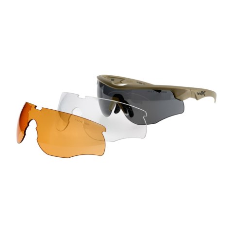 Okulary taktyczne Wiley X Rogue Comm grey / clear / light rust, jasnobrązowe oprawki