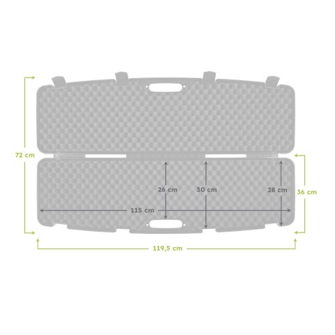 Kufer na bron Megaline czarny 118x30x11cm klamry