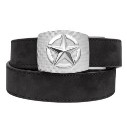 Pas Kore Essentials Star Buckle Black Buffalo Leather Gun Belt