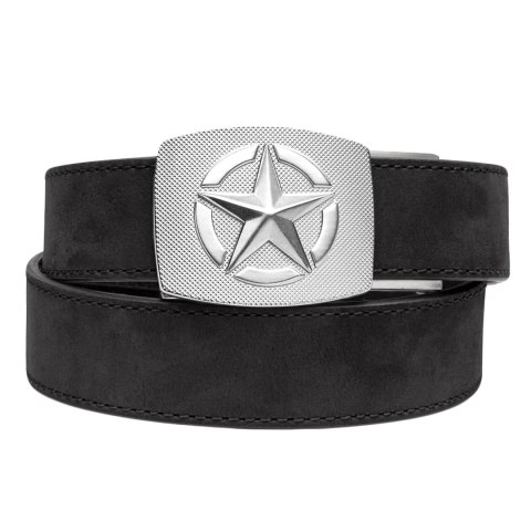 Pas Kore Essentials Star Buckle Black Buffalo Leather Gun Belt