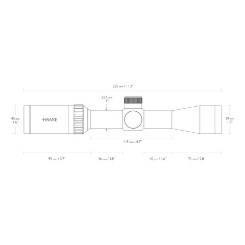 Luneta celownicza Hawke Vantage 1" 2-7x32 IR Mil Dot