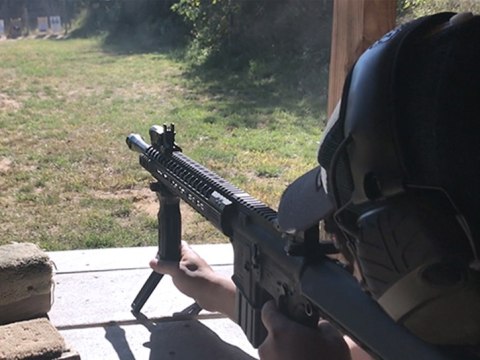 Bipod Leapers UTG składany D-Grip Ambi