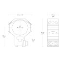 Montaż lunety Hawke Tactical wysoki 34 mm Dovetail na szynę 11 mm