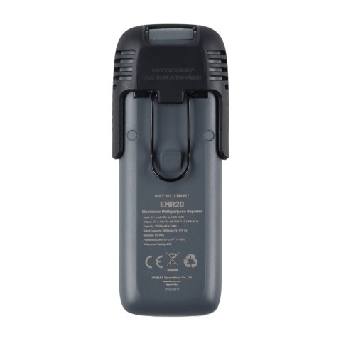 Bezprzewodowy odstraszacz komarów Nitecore EMR20 2w1 czarny