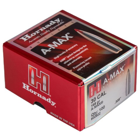 Pociski Hornady 30 A-Max 168gr (.308), (100szt.)