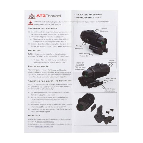 Powiększalnik AT3 Tactical Delta 3x Red Dot QD