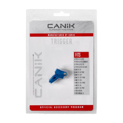 Aluminiowy spust Canik Advanced 90 stopni sky blue
