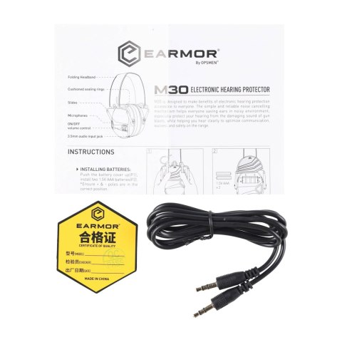 Aktywne ochronniki słuchu Earmor M30-BK czarne