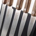 Komplet noży Laguiole Oak wood Stonewash z blokiem magnetycznym