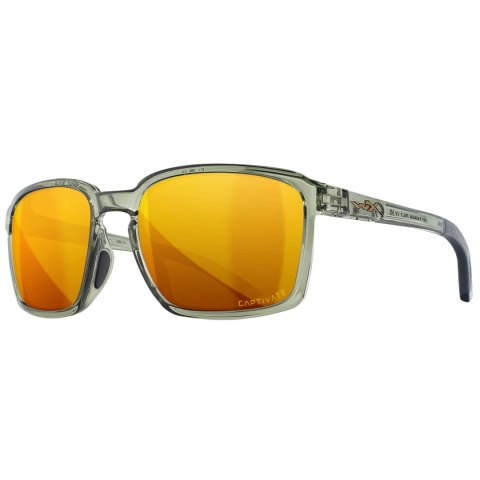 Okulary polaryzacyjne Wiley X Alfa AC6ALF04 Captivate bronze mirror, zielone oprawki
