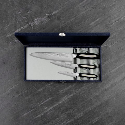 Tojiro Flash Zestaw Nóż Szefa kuchni + uniwersalny + do obierania