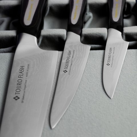 Tojiro Flash Zestaw Nóż Szefa kuchni + uniwersalny + do obierania