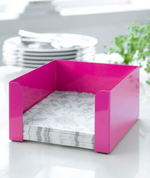 Serwetnik 17 x 17 x 8,5cm różowy