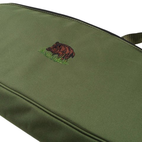 Pokrowiec Forsport na broń LPDK 15 1,25m, kolor oliwkowy, haft dzik w trawie, biza oliwkowa