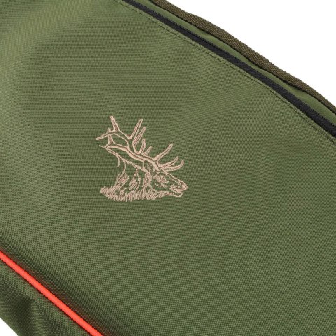 Pokrowiec na broń LPDK 18 1,25m, kolor oliwkowy, głowa byka beżowa, biza pomarańczowa