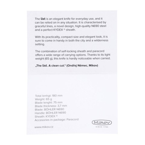 Nóż Mikov Leaf 725-B-18