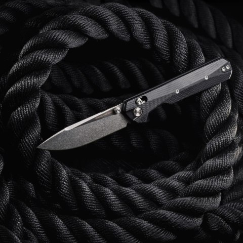 Nóż składany KNIVESPL The First CPM MagnaCut, czarne G10, Stonewashed/Satin