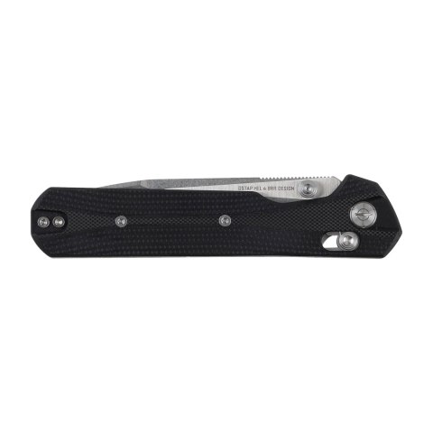 Nóż składany KNIVESPL The First Sandvik 14C28N, czarne G10, Stonewashed/Satin