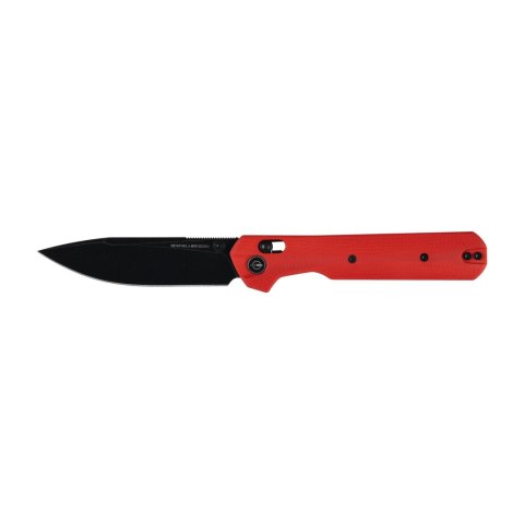 Nóż składany KNIVESPL The First Sandvik 14C28N, czerwone G10, czarna powłoka PVD