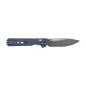 Nóż składany KNIVESPL The First Sandvik 14C28N, niebieskie G10, Stonewashed/Satin