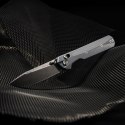Nóż składany KNIVESPL The First Sandvik 14C28N, niebieskie G10, Stonewashed/Satin