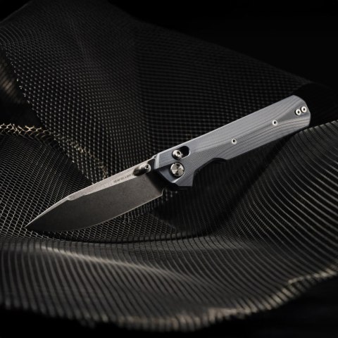 Nóż składany KNIVESPL The First Sandvik 14C28N, niebieskie G10, Stonewashed/Satin