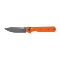Nóż składany KNIVESPL The First Sandvik 14C28N, pomarańczowe G10, Stonewashed/Satin