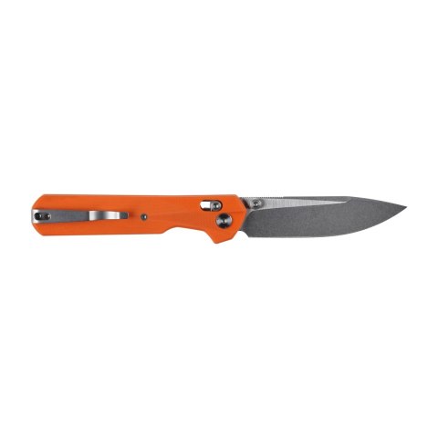 Nóż składany KNIVESPL The First Sandvik 14C28N, pomarańczowe G10, Stonewashed/Satin