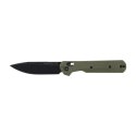 Nóż składany KNIVESPL The First Sandvik 14C28N, zielone G10, czarna powłoka PVD