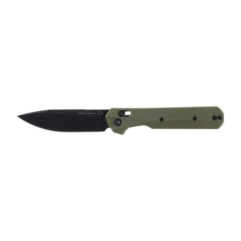 Nóż składany KNIVESPL The First Sandvik 14C28N, zielone G10, czarna powłoka PVD