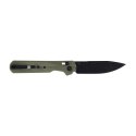 Nóż składany KNIVESPL The First Sandvik 14C28N, zielone G10, czarna powłoka PVD