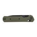 Nóż składany KNIVESPL The First Sandvik 14C28N, zielone G10, czarna powłoka PVD