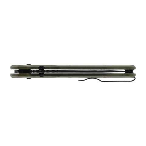 Nóż składany KNIVESPL The First Sandvik 14C28N, zielone G10, czarna powłoka PVD