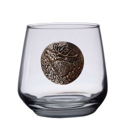 Szklanki do whisky Golden Fox Luna Deer Silver zdobione odlewanym elementem 6 szt.