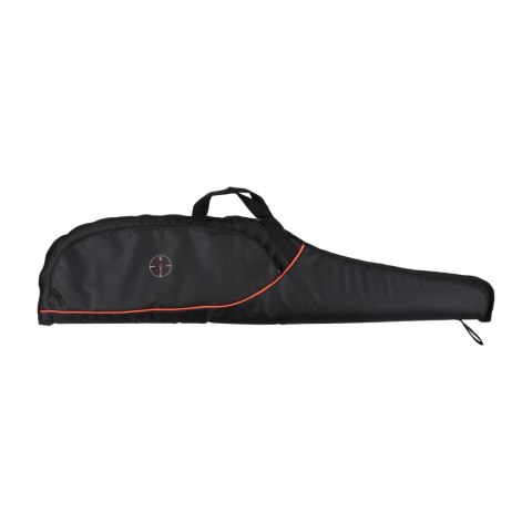 Pokrowiec na broń Forsport 125 cm - czarny, haft celownik VX, biza pomarańczowa