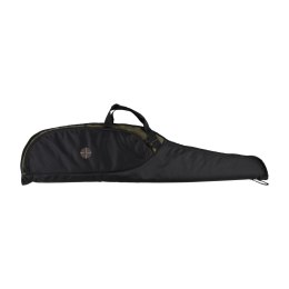 Pokrowiec na broń Forsport 125 cm - czarny/ kamuflaż, haft beżowa tarcza, biza czarna