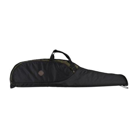 Pokrowiec na broń Forsport 125 cm - czarny/ kamuflaż, haft beżowa tarcza, biza czarna