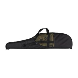 Pokrowiec na broń Forsport 125 cm - czarny/ kamuflaż, haft beżowa tarcza, biza czarna