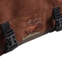 Raportówka myśliwska Forsport zamszowa - brązowy, haft jeleń ryczy w trawie