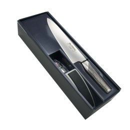 Zestaw Starter: Nóż szefa kuchni G-2 + ostrzałka MinoSharp | Global G-2220GB