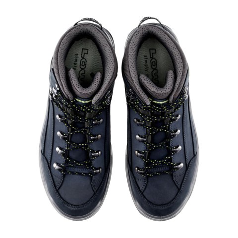 Buty męskie LOWA Renegade GTX mid, ciemnoniebieski/limonkowy