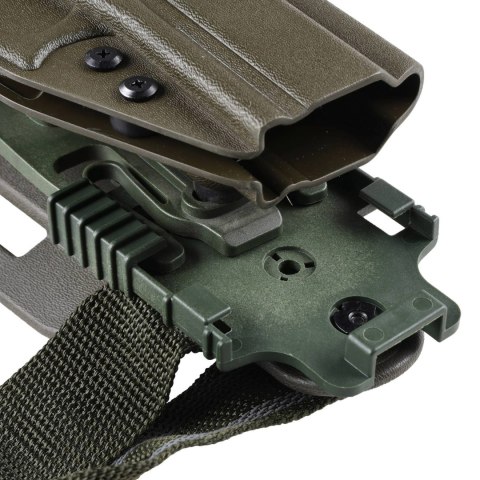 Kabura Doubletap OWB Strighter SLS z QLS VIS 100 pas na udo, oliwkowa