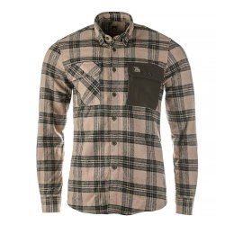 Koszula męska Tagart Alaska slim, flanelowa, beżowa w zieloną kratę