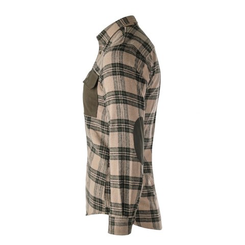 Koszula męska Tagart Alaska slim, flanelowa, beżowa w zieloną kratę