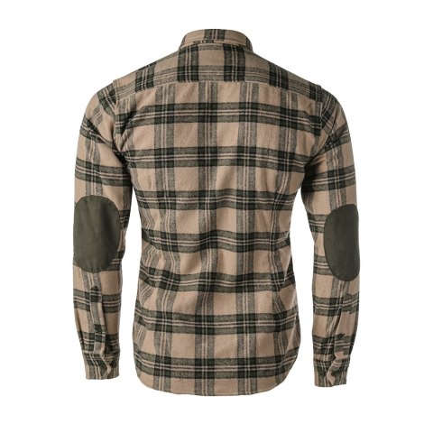 Koszula męska Tagart Alaska slim, flanelowa, beżowa w zieloną kratę