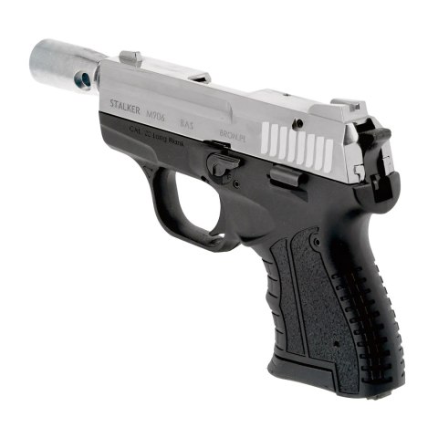 Pistolet hukowy alarmowo sygnałowy STALKER M906 BAS .22 Long Blank chrom błysk