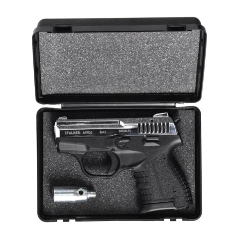 Pistolet hukowy alarmowo sygnałowy STALKER M906 BAS .22 Long Blank chrom błysk