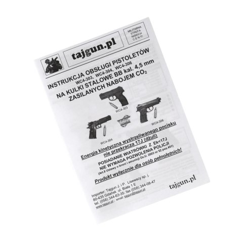Pistolet wiatrówka Wingun WC4-303 MZB 4,5 mm BB CO2