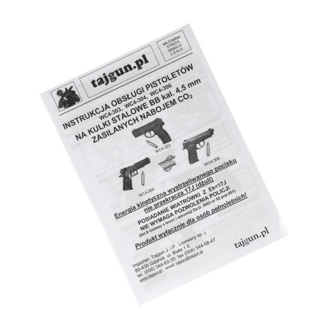 Pistolet wiatrówka Wingun WC4-304 B 4,5 mm BB CO2